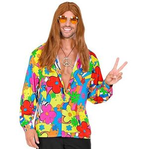 Widmann 7398s ? Flower Power Hippie-overhemd, maat XL, blauw