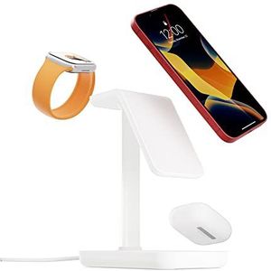 Twelve South HiRise 3 | 3-in-1 magnetisch laadstation voor MagSafe, AirPods en Apple Watch iPhones + 1,5 m USB-C-kabel (wit)