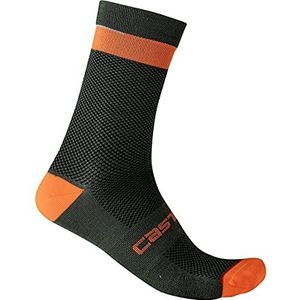 CASTELLI alpha 18 sokken heren, legergroen/trotsrood, S