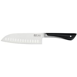 Tefal Jamie Oliver by Tefal K26715 Santoku-mes, 16,5 cm, hoge snijprestaties, onderscheidend design, robuuste en duurzame messen, roestvrij staal/zwart