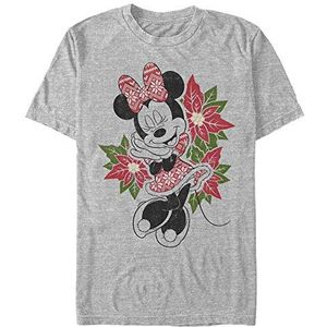 Disney Mickey Classic-Christmas Fairisle Minnie Organic T-shirt met korte mouwen, Melange Grey, XL, Melange Grey