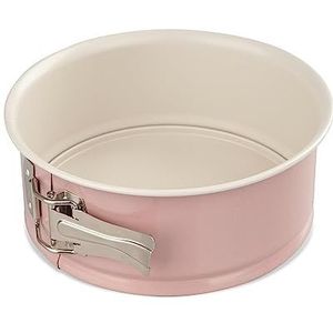 Dr. Oetker 4650 Oetker springvorm met platte bodem met extra hoge rand uit de serie Modern Baking - Retro design - Roze/crème ronde cakevorm met antiaanbaklaag - Hoeveelheid: 18 cm