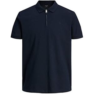 JACK & JONES Jprblascott Zip SS Polo Sn Polo voor heren, marineblauw blazer