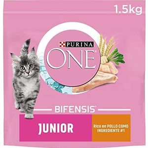 Purina ONE Bifensis Kattenvoer Junior, baby of kitten met kip en granen, 6 zakken à 1,5 kg