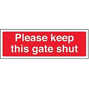 VSafety Please Keep This Gate Shut hard plastic bord, 1 mm, liggend formaat, 300 x 100 mm