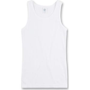 Sanetta Meisjesonderhemd, T-shirt, mouwloos, basic, single elastiek, wit, Wit