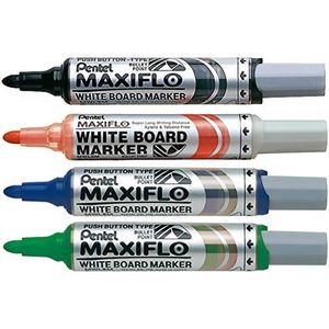 Pentel WHITEBOARD Marker MED BLT AST PK4