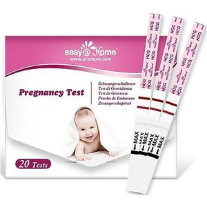 Zwangerschapstests Vroege Detectie Strips: HCG Easy@Home 20HCG Tests 10mIU/ml Nauwkeurige resultaten met Premom Smart Franse App (iOS en Android) Vruchtbaarheid Tracking