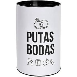 FISURA - Originele spaarpot ""P*tas bodas"". Wedding Spaarpot met boodschap. Grote tinnen spaarpot voor volwassenen grappige bruiloft spaarpot Afmetingen: 13 x 20 centimeter