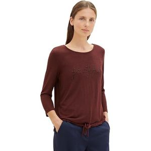TOM TAILOR T-shirt pour femme avec inscription, 32404-raisin Melange, 3XL