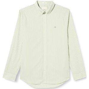 GANT Gestreept popeline overhemd voor heren, smalle pasvorm, Melkachtige matcha