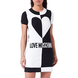 Love Moschino Slangjurk met korte mouwen, zwart/wit, 46 dames, zwart/wit, 44, Zwart/Wit