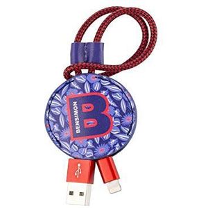 BENSIMON USB Lightning-kabel voor iPhone, iPad en Airpods voorvak met kabelbescherming van gecertificeerd bloemendesign (Made for Apple)