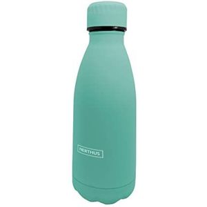 Nerthus FIH 614 Dubbelwandige thermosfles van 18/8 roestvrij staal, voor koude en warme dranken, BPA-vrij, luchtdichte dop - Turquoise, 350 ml