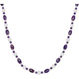 Valero Pearls Type de collier pour Femme en 925/- Argent sterling Perle de culture d'eau douce env. 4,0-8,0 mm, Argent sterling, Améthyste