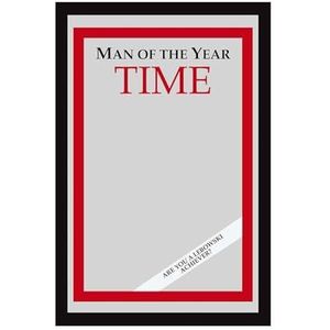 Close Up Man of The Year Time Magazine XL spiegel met kunststof frame, 30 x 40 m
