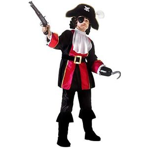 Widmann Captain Piratenkostuum voor kinderen, zwart/rood/wit, 158 cm (11-13 jaar), 38838