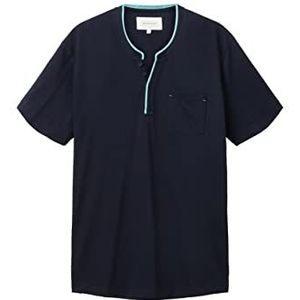 TOM TAILOR 1036367 Serafino T-shirt met borstzak voor heren, 1 stuk, Sky Captain Blue 10668 Bordspel [geïmporteerd uit Duitsland]