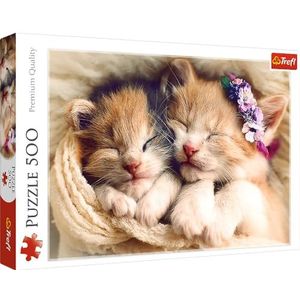 Trefl Puzzel - Slapende kittens, 500 stukjes, premium kwaliteit, voor volwassenen en kinderen vanaf 10 jaar