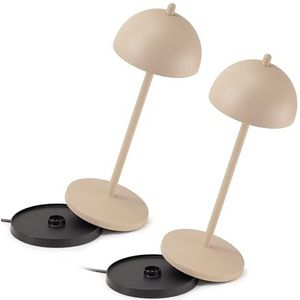 LA VILLE LUMIÈRE LVL Set van 2 EvaG draadloze tafellampen, led-tafellamp, dimbaar, voor binnen en buiten, IP65, lichttemperatuur van 2200 tot 3000 K, lange levensduur