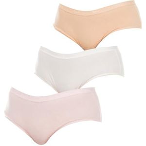 Dim Boxershorts voor dames, EcoDIM katoen, extra platte afwerking, 3 stuks, roze (ecru-huid)