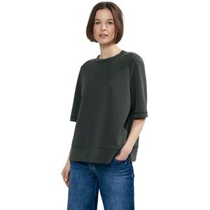 Cecil Sweat-shirt à manches courtes pour femme, vert, M