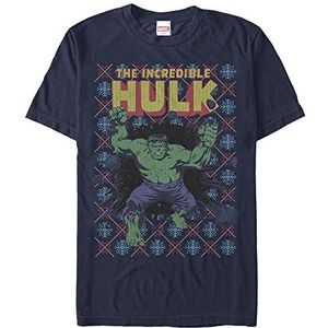 Marvel Avengers Classic Hulk Smash Sweater Organic T-shirt met korte mouwen Navy XL, Navy Blauw