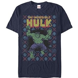 Marvel Unisex Avengers Classic Hulk Smash T-shirt met korte mouwen, marineblauw, L, Navy Blauw