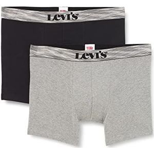 Levi's Irregular Stripe Waistband Boxershorts voor heren, zwart combi