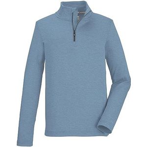 killtec 40868-000 KSW 185 BYS LS SHRT T-shirt fonctionnel avec col montant et fermeture éclair pour garçon Bleu gris 128