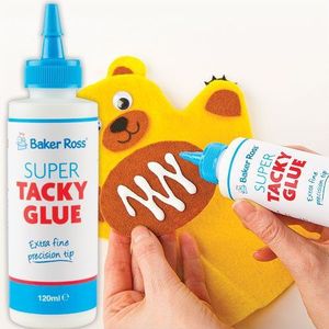 Baker Ross Super Transsparente lijm (120 ml fles) wasbare lijm, ideaal voor knutselbenodigdheden voor kinderen
