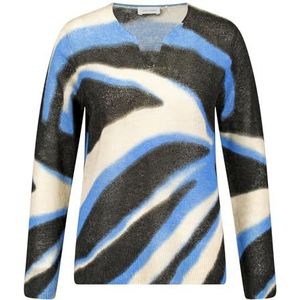 Gerry Weber 370546-44708-1155 Damestrui, Zwart/Blauw/Cream Big Print