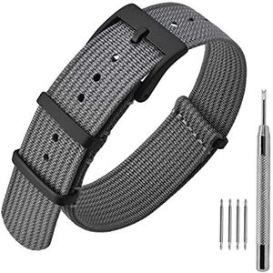 ANNEFIT 18 mm 20 mm 22 mm nylon horlogeband waterdicht militaire stijl met zware gesp, Nylon, Geen edelsteen