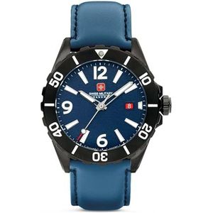 Swiss Military Hanowa 32024829 analoog kwarts polshorloge voor heren, blauw, één maat, bandjes, Blauw, Riemen