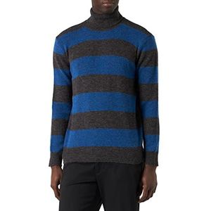 Sisley Black And Blu Striped 911 sweatshirt voor heren, XL, black and blu striped 911