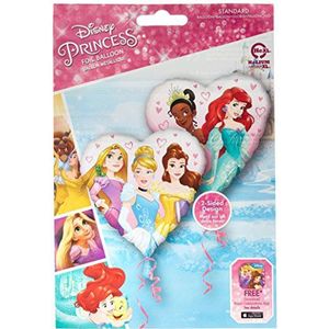 Amscan 3426701 folieballon in hartvorm met Disney prinsessenmotief