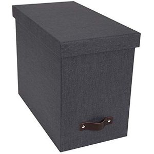 Bigso Box of Sweden hangmappen met deksel - stijlvolle archiefdoos inclusief 8 mappen - vezelplaat en mooi papier in linnenlook - zwart