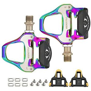 KOOTU Fietspedalen, ultralichte pedalen met klikken van aluminium 9/16, compatibel met Keo Look structuur