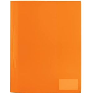 HERMA 19489 - 3 stuks A4 transparante snelhechtmappen van afwasbaar, duurzaam kunststof met etiket, 3 doorzichtige hoezen van polypropyleen, oranje