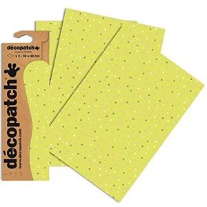 Décopatch - Ref C687O – Pack papier mini hart groen – elk vel 30 x 40 cm – 3 vellen papier – beste gebruik met lijm en groene lak