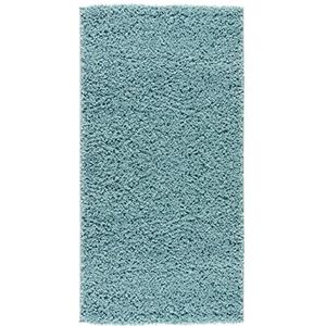 mynes Home Shaggy langpolig tapijt turquoise 30 mm Uni Design 70 x 140 cm
