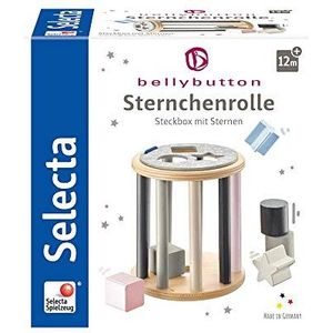 Selecta 64017 Sterrenontdekkingscilinder met geometrische vormen voor het sorteren en insteken van hout, 13 cm