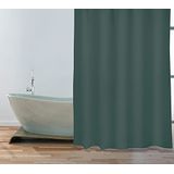 MSV Douchegordijn met ringen - donkergroen - gerecycled polyester - 180 x 200 cm - wasbaar - Voor bad en douche