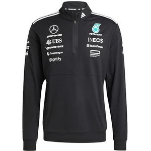 adidas Homme MERCEDES - AMG PETRONAS FORMULA ONE TEAM TEAM 1/4 ZIP MEN 2, black/white, M