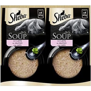 Sheba Multipack Soep - natvoer voor katten in zakjes - zalm - 40 x 40 g