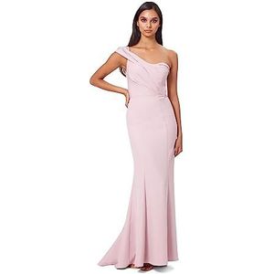Jarlo London Annabelle One Shoulder Fishtail Maxi Dress Femme, Orignal Pink, 38
