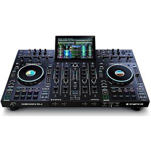 Denon DJ SC LIVE 4 - Vrijstaande DJ-controller, vierkanaals mixer, Amazon Music, wifi, luidsprekers, compatibel met Serato DJ en Virtual DJ