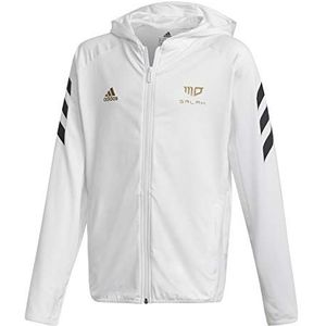 adidas B A.r. S FZ HD sweatshirt voor kinderen en jongens, wit/zwart (dormet)