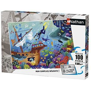 Nathan - Kinderpuzzel – 100 stukjes – de onderwaterwereld – meisjes of jongens vanaf 6 jaar – hoogwaardige puzzel – dik en duurzaam karton – dieren – 86765