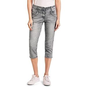 Cecil B376010 3/4 jeansbroek voor dames, grijs vervaagd.